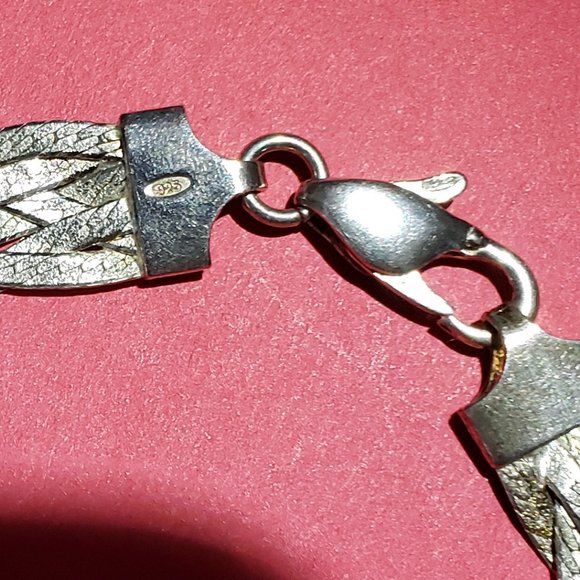 Vintage 925 Sterling Silver Braided Necklace - Picture 3 of 6